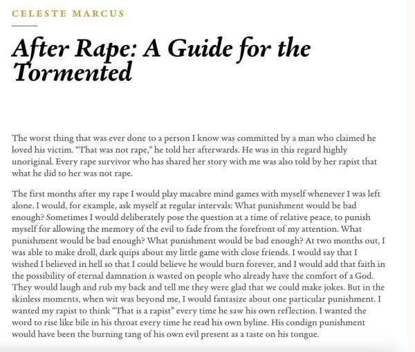 Marcus, managing editor at Liberties, a culture and politics journal, wrote a<em></em>bout her experiences. She did not name Mounk in the story.