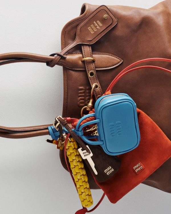 Miu Miu's lanyard on a purse. 