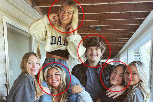 Madison Mogen, 21, top left, Kaylee Goncalves, 21, bottom left, Ethan Chapin, 20, center, and Xana Kernodle, 20, right.