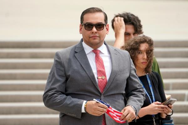 Rep. George Santos said he's declaring he's all in for anyone for House speaker but Scalise. 
