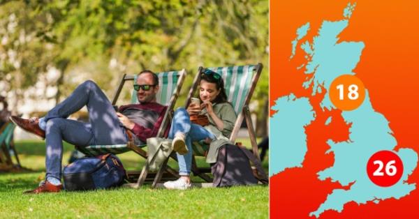 地图显示本周末气温将高于伊比沙岛的地方｜英国新闻