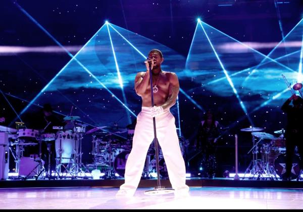 Usher at the 2024 Super Bowl.