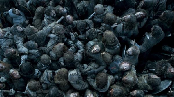 Jon Snow on a battle field. 