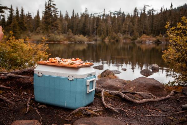 Eating Pancakes Outdoors When Camping in Autumn
