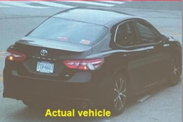 Back view of black 2018 Toyota Camry on street