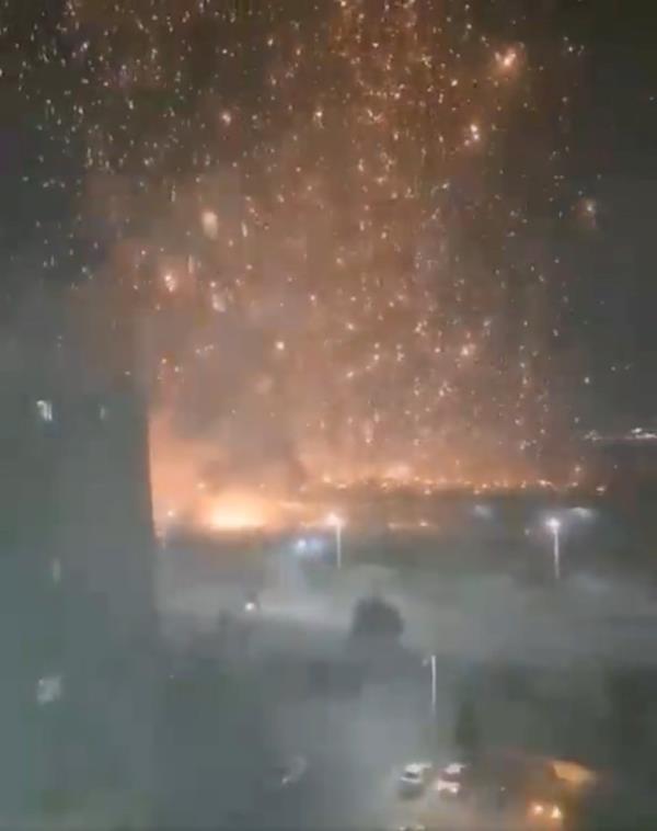 According to a post on social media from Uzbek media outlet Daryo, 16 fire and rescue crews were sent to fight the fire at one of the warehouses located in the city's Sergeli district near the airport.