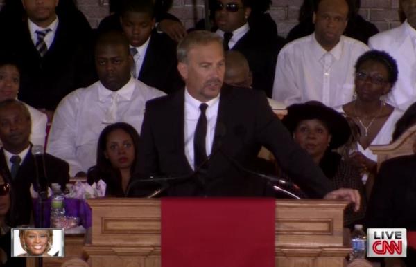 Kevin Costner at Whitney Houston's funeral