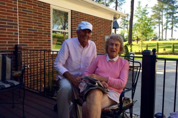 Herman and Elizabeth Thacker in front of their home in Augusta, Georgia in April 2016. 