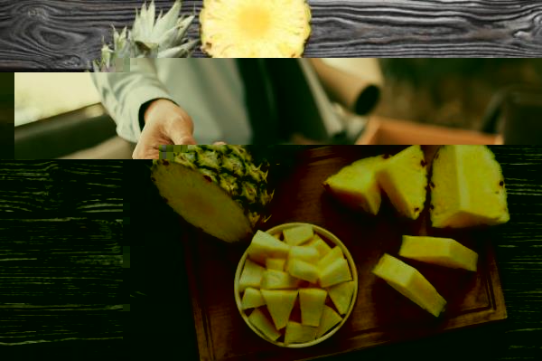 wooden board with sliced pineapple
