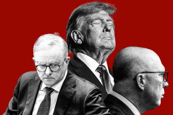 Anthony Albanese, Do<em></em>nald Trump and Peter Dutton.