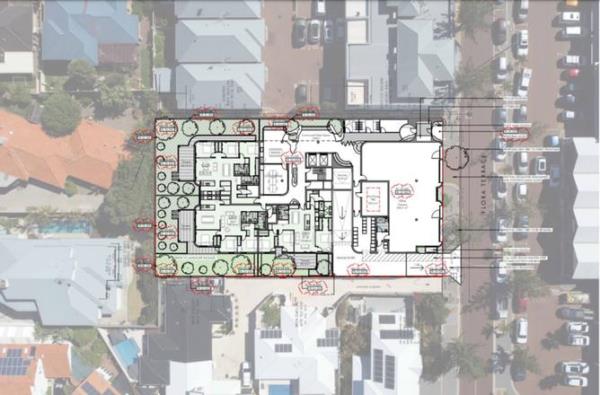 Floorplan of proposed North Beach apartment development.
