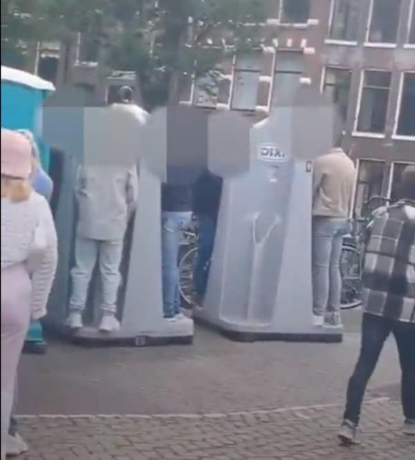 A short video showcasing men in Amsterdam, Netherlands, using a public urinal has left many on Reddit stunned. Credit: Reddit