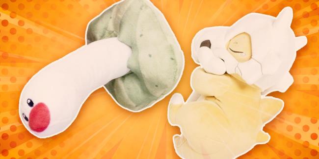 wiglett and sleeping cubone pokemon plushes