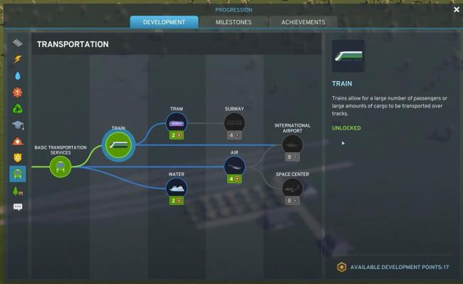 unlock the train from transportation tree in CS2.