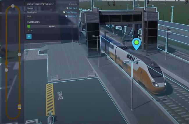 Train in Train Station from Cities: Skylines.