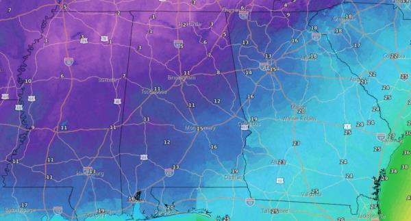 Wednesday morning lows