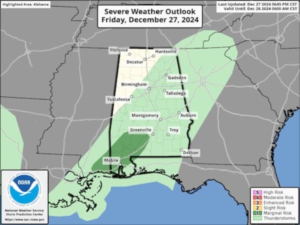 Friday severe risk update